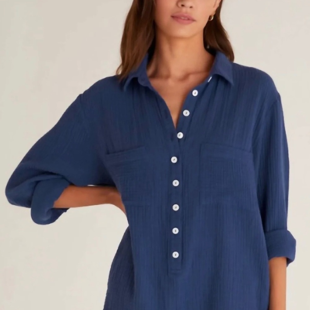 Z Supply - Maven Gauze Romper In Dark Indigo